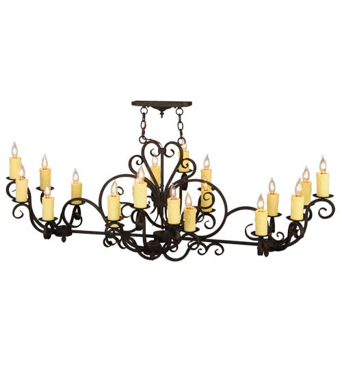 60" Long Kean Moins 20 Light Oblong Chandelier