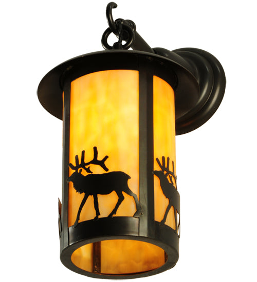 8"W Fulton Elk Hanging Wall Sconce