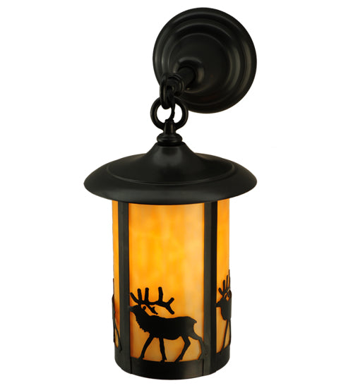 8"W Fulton Elk Hanging Wall Sconce