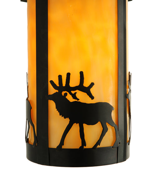 8"W Fulton Elk Hanging Wall Sconce