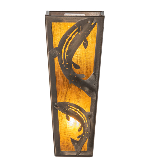 5" Wide Leaping Trout Wall Sconce