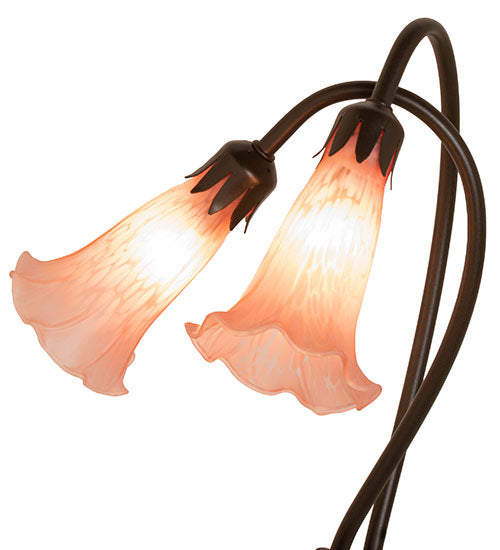 16" High Pink Pond Lily 2 Lt Accent Lamp