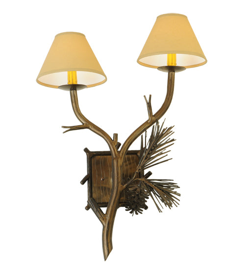 27"H Lone Pine 2 Lt Wall Sconce