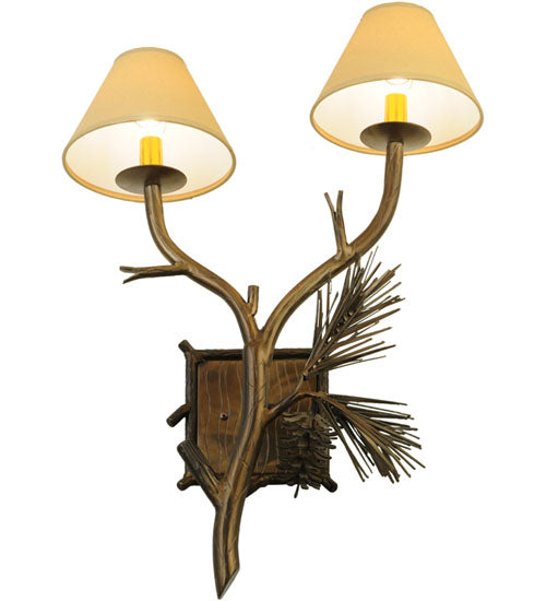 27"H Lone Pine 2 Lt Wall Sconce