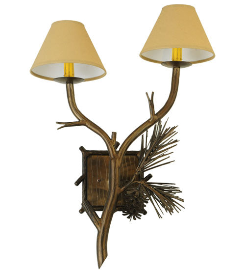 27"H Lone Pine 2 Lt Wall Sconce