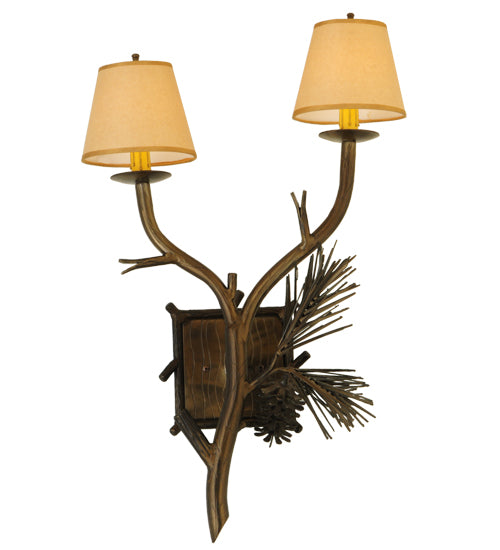 26" High Lone Pine 2 Light Wall Sconce