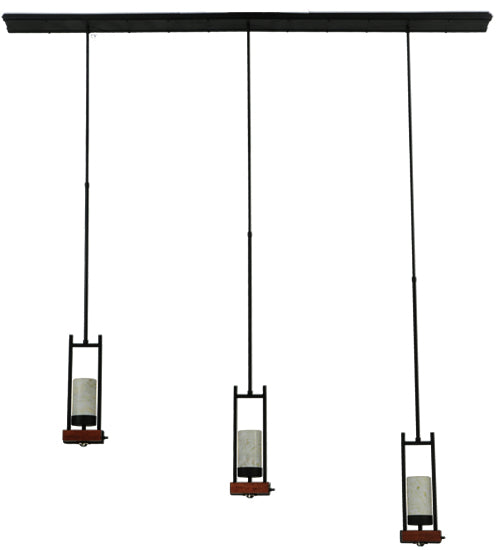 72" Long Grand Terrace 3 Light Jadestone Island Pendant