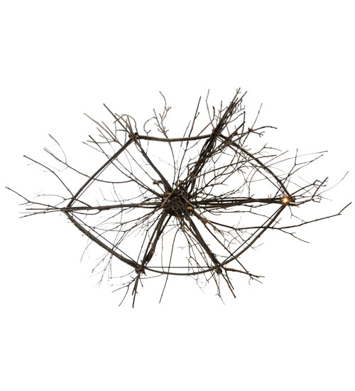 58" Long Twigs 6 Light Oblong Chandelier