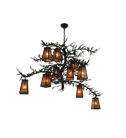 54"W Pine Branch Valley View 12 Lt Chandelier