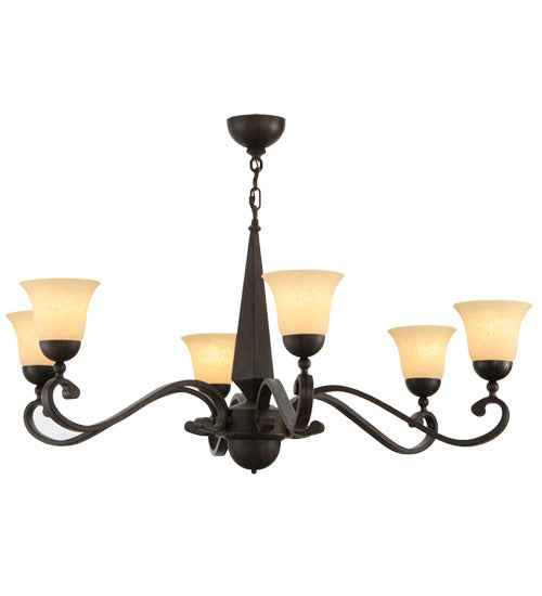 44"W Muirfield 6 Lt Chandelier