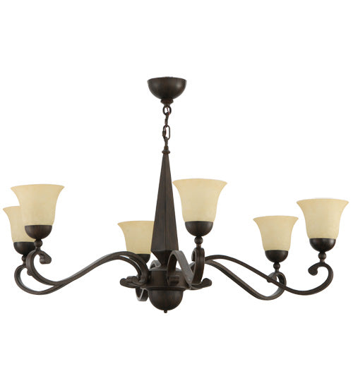 44"W Muirfield 6 Lt Chandelier