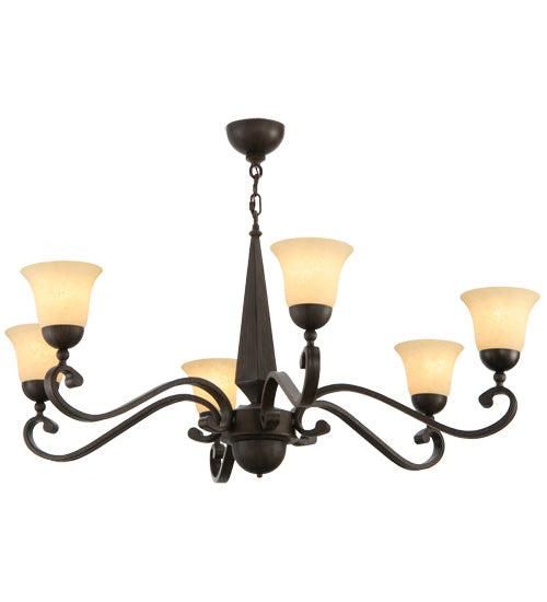 44"W Muirfield 6 Lt Chandelier