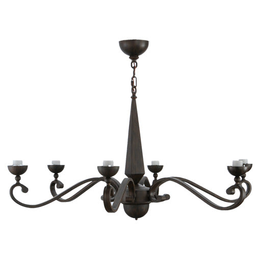 44"W Muirfield 6 Lt Chandelier