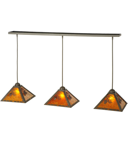 54" Long Balsam Pine 3 Light Pendant