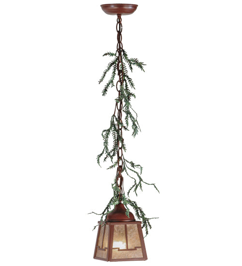 5.5"Sq Pine Branch Valley View LED Mini Pendant