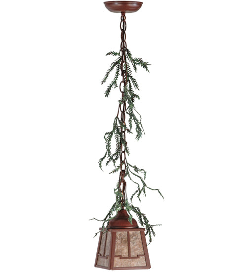 5.5"Sq Pine Branch Valley View LED Mini Pendant