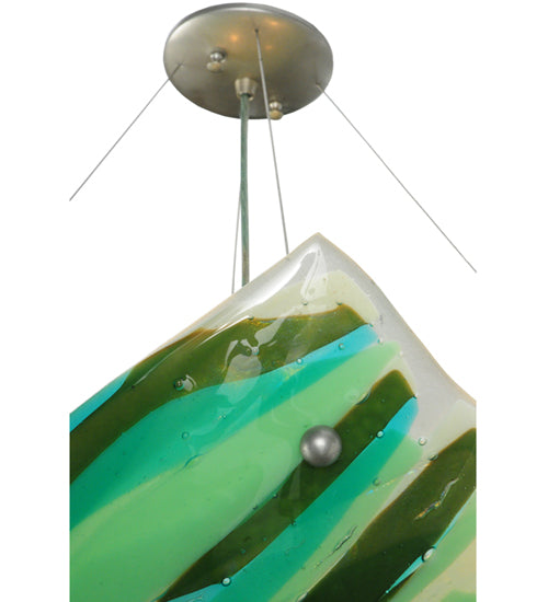 29"W La Spiaggia Fused Glass Inverted Pendant