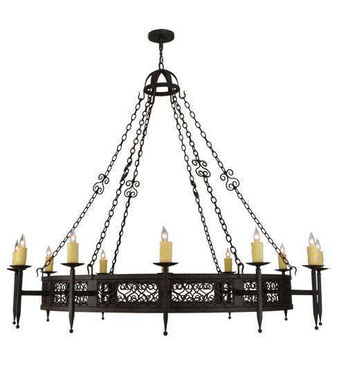 72"W Toscano 12 Lt Chandelier