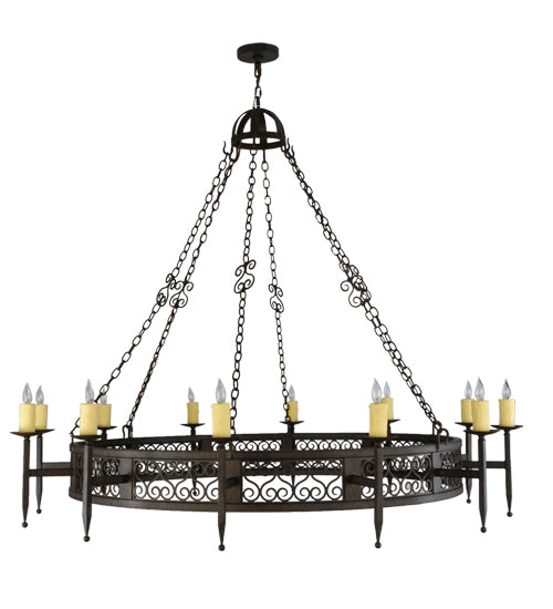 72"W Toscano 12 Lt Chandelier