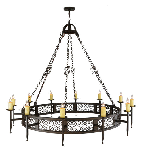 72"W Toscano 12 Lt Chandelier