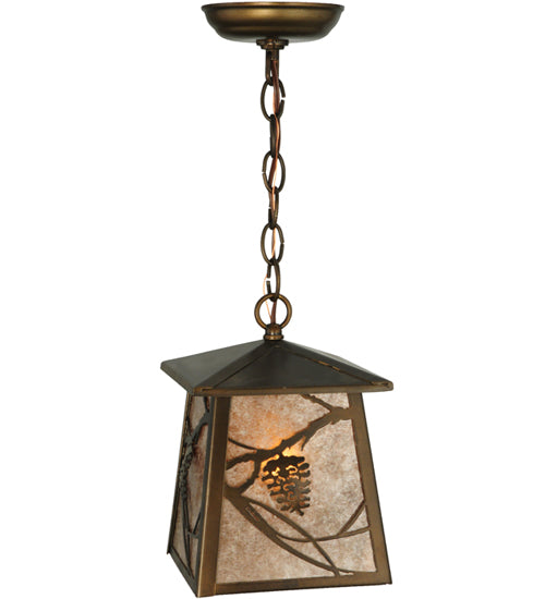 7"Sq Whispering Pines Lantern Pendant