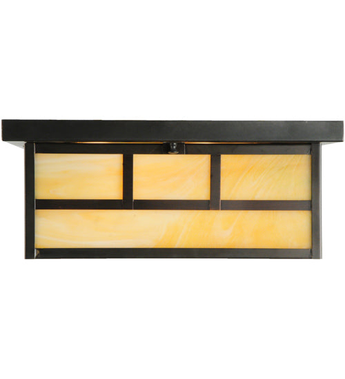 16" Square Hyde Park Double Bar Mission Flushmount