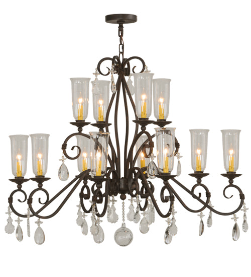 48" Wide Zola 12 Light Two Tier Chandelier