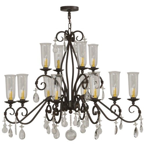 48" Wide Zola 12 Light Two Tier Chandelier