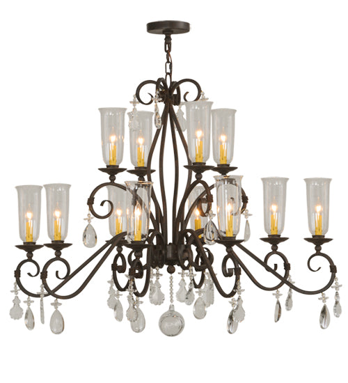 48" Wide Zola 12 Light Two Tier Chandelier