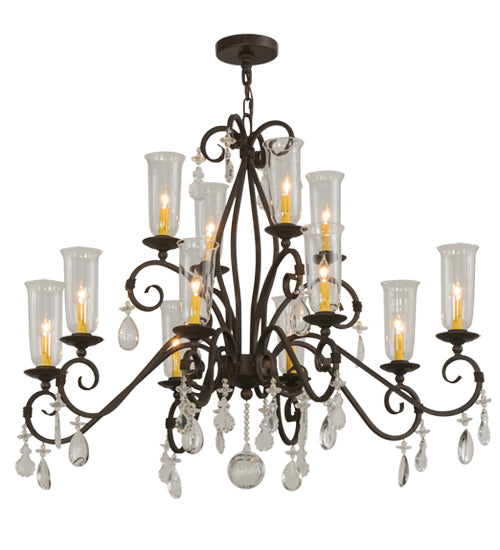 48" Wide Zola 12 Light Two Tier Chandelier