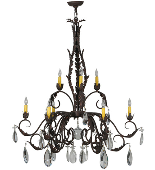 38.5" Wide New Country French 9 Light Chandelier