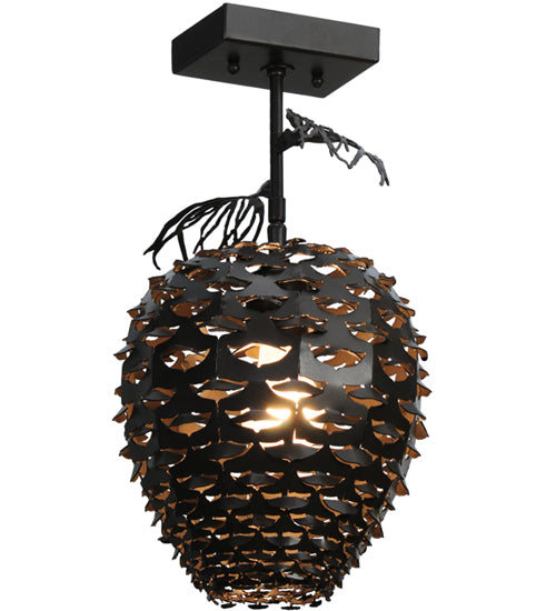 11" Wide Stoneycreek Pinecone Semi-Flushmount