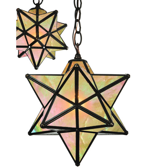 21"W Moravian Star 3 Lt Cascading Pendant