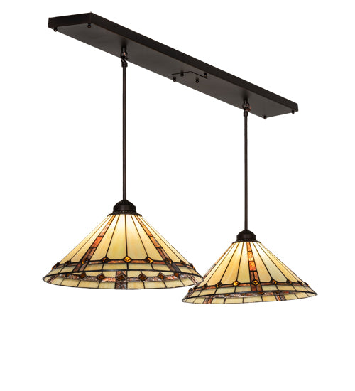 48" Long Belvidere 2 Light Island Pendant