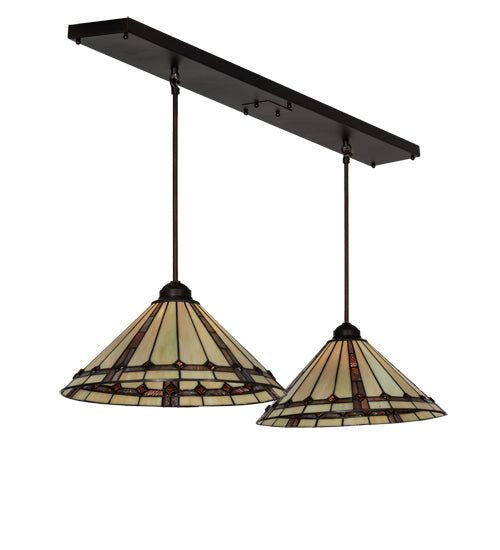 48" Long Belvidere 2 Light Island Pendant