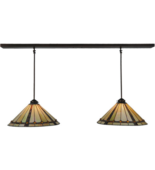 48" Long Belvidere 2 Light Island Pendant