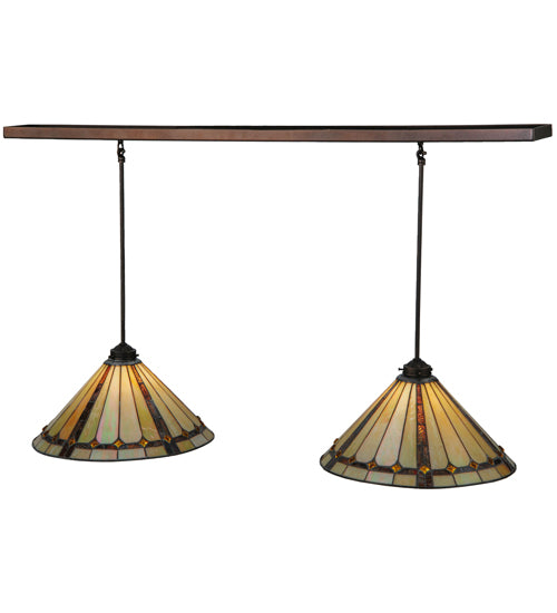 48" Long Belvidere 2 Light Island Pendant