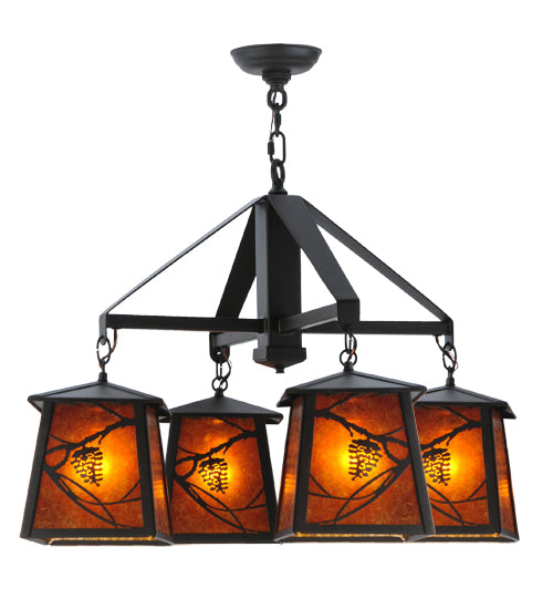 28"W Whispering Pines 4 Lt Chandelier