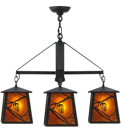 28"W Whispering Pines 4 Lt Chandelier