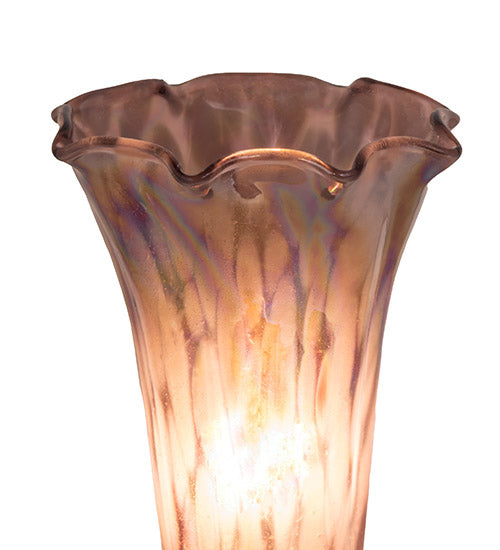 7" High Purple Iridescent Tiffany Pond Lily Mini Lamp