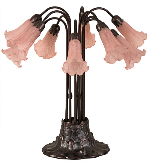 24"H Pink Pond Lily 10 Lt Table Lamp