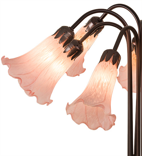 24"H Pink Pond Lily 10 Lt Table Lamp