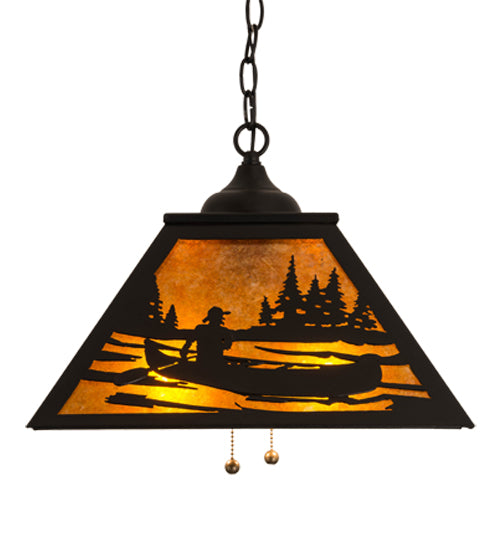 16"Sq Canoe Tall Pines Pendant