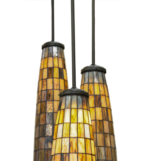 46"W Checkers 7 Lt Cascading Pendant