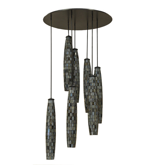 46"W Checkers 7 Lt Cascading Pendant