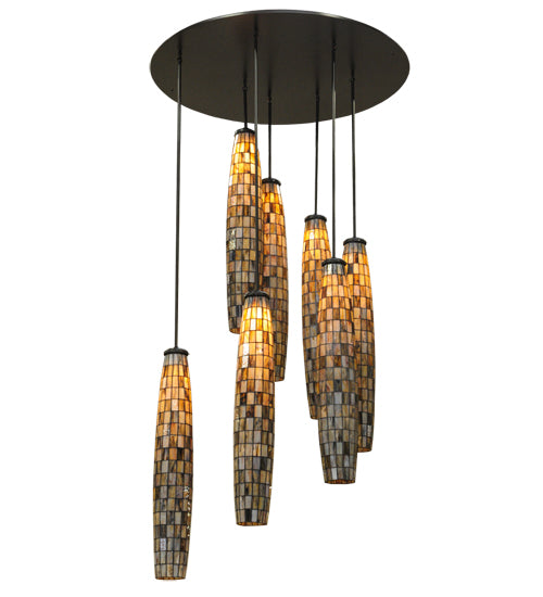 46"W Checkers 7 Lt Cascading Pendant