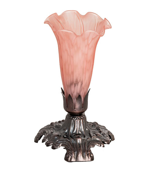 7" High Pink Tiffany Pond Lily Victorian Mini Lamp