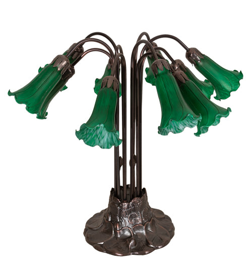 22"H Green Pond Lily 10 Lt Table Lamp