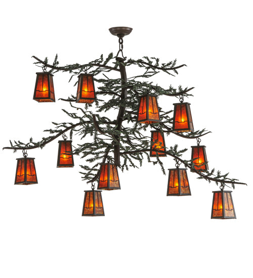 53"W Pine Branch Valley View 12 Lt Chandelier