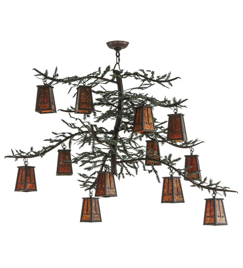 53"W Pine Branch Valley View 12 Lt Chandelier